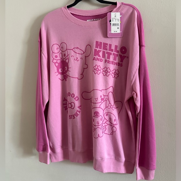 NWT Hello Kitty And Friends Two-Tone Graphic Sweatshirt Pink Size X Large - Picture 5 of 6
